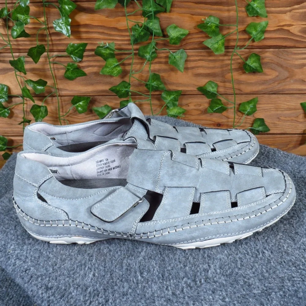 GBX Sentaur Mens Fisherman Sandal Size‎ 12 Casual Summer Walking Shoe Gray Suede